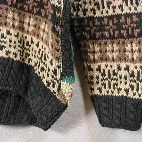 VINTAGE Eagle Menswear Handknit Sweater Cozy Cabincore Cosby Men Large - Picture 11 of 11